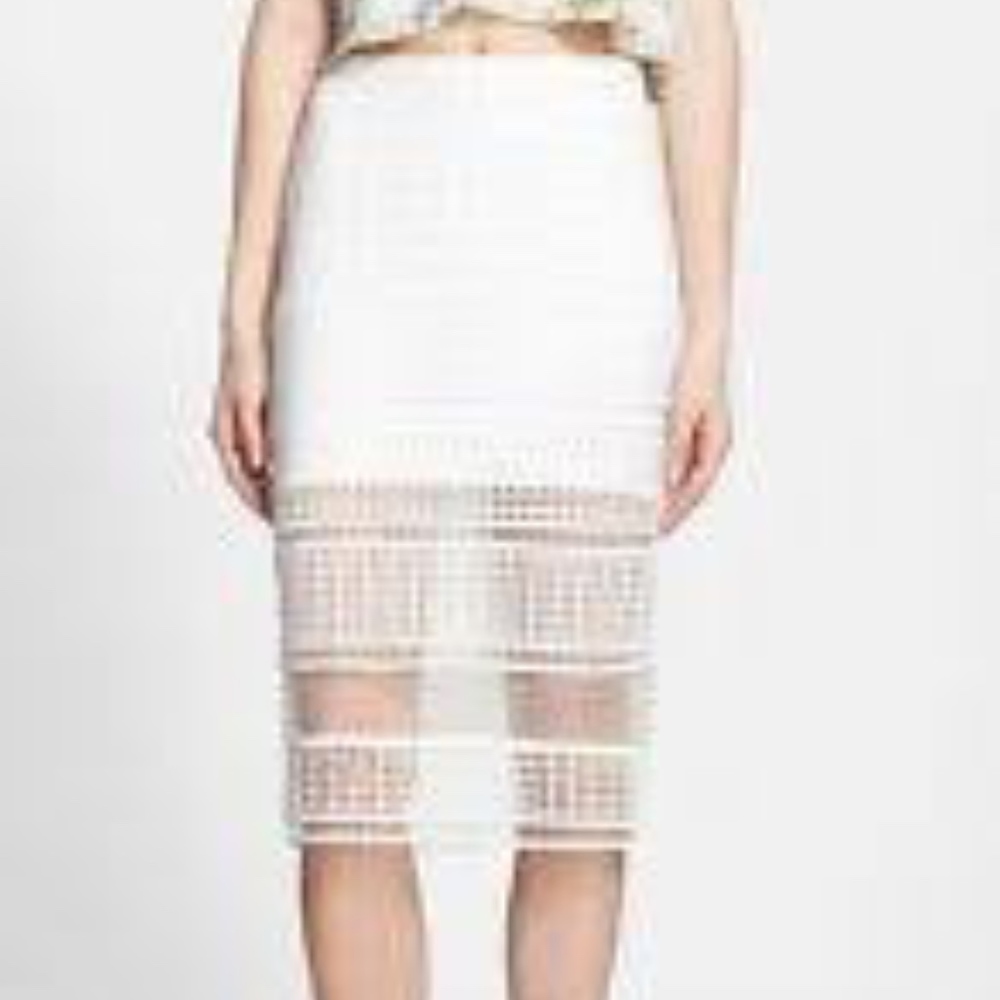 New J.O.A. White Pencil Mini Skirt